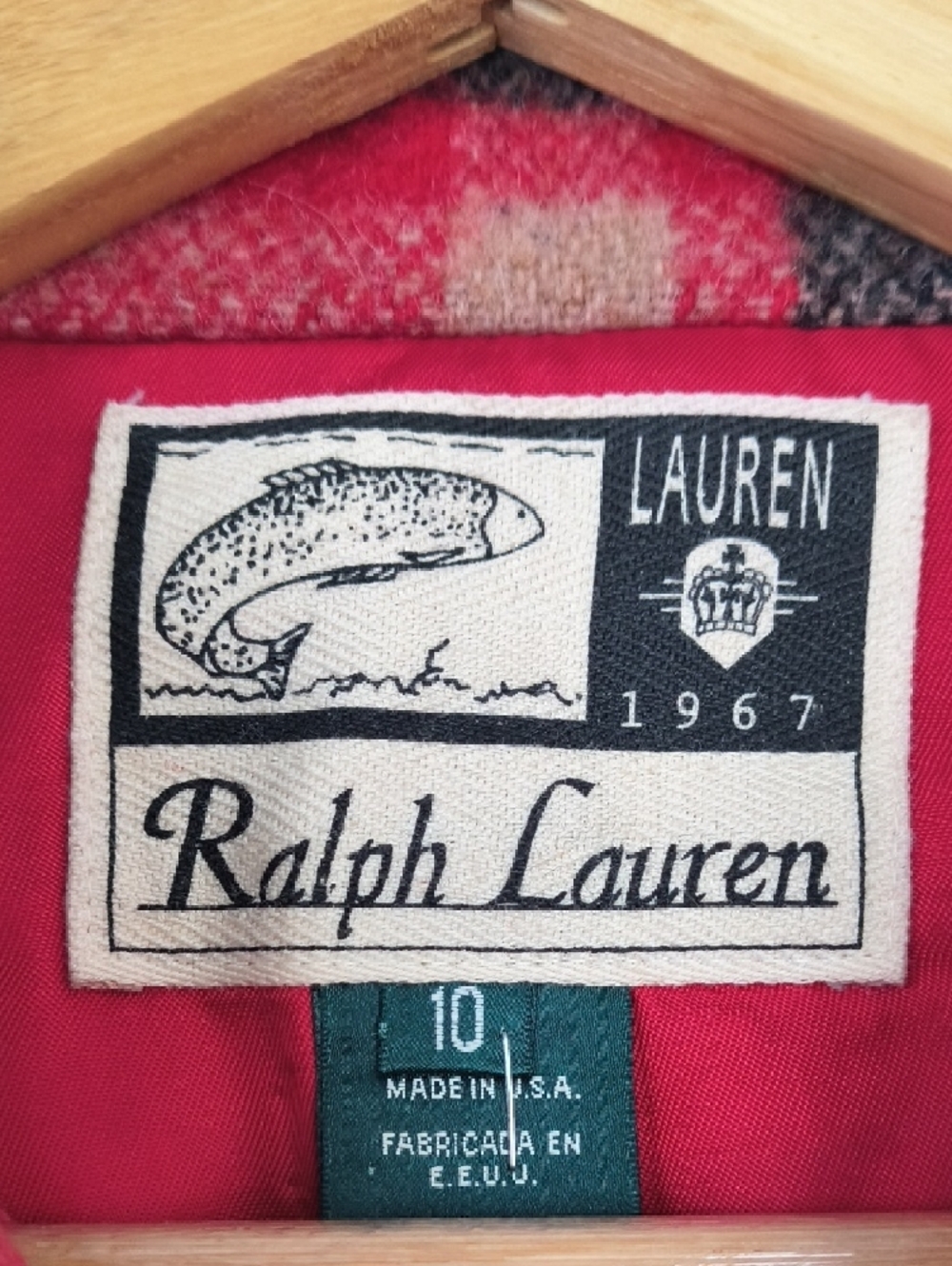 Ralph Lauren Vintage Red and Black Plaid Wool Chore Coat - Picture 2 of 9